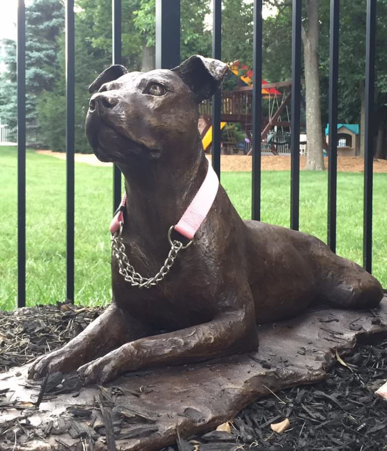 Staffordshire Bull Terrier Sculpture Bronze Staffie Statue Outdoor Dog