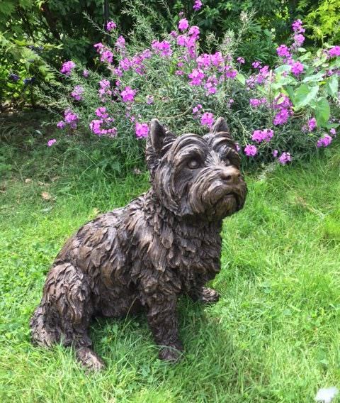 Sitting West Highland Terrier Outdoor Statue
