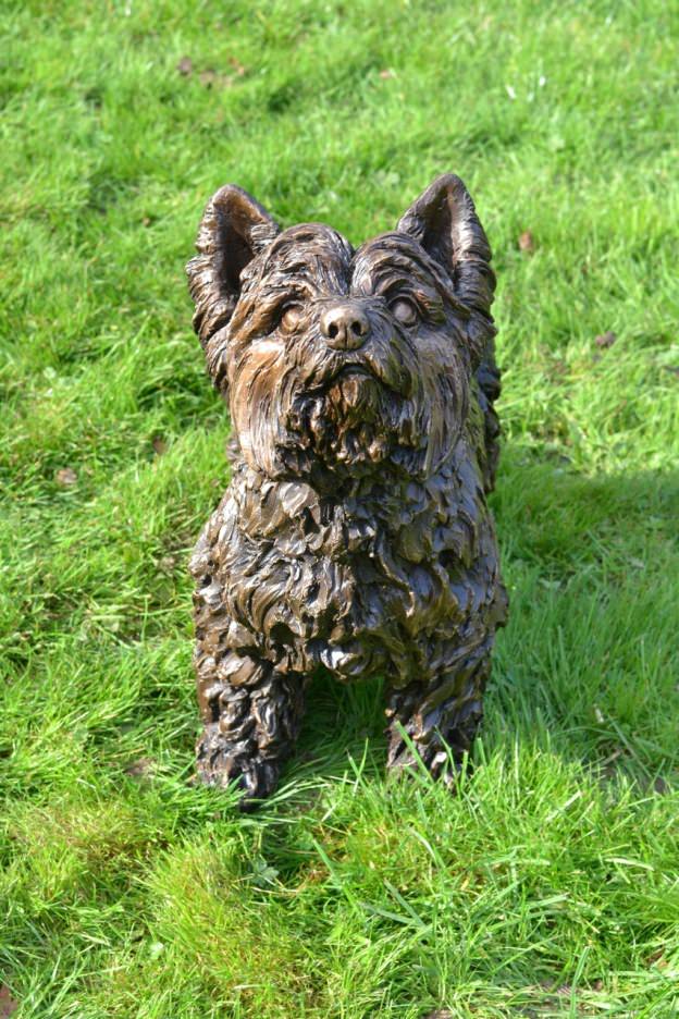 Yorkshire Terrier Sculpture Bronze Yorkie Statue Outdoor Dog Art