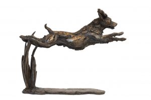 LEAPING SPANIEL SCULPTURE