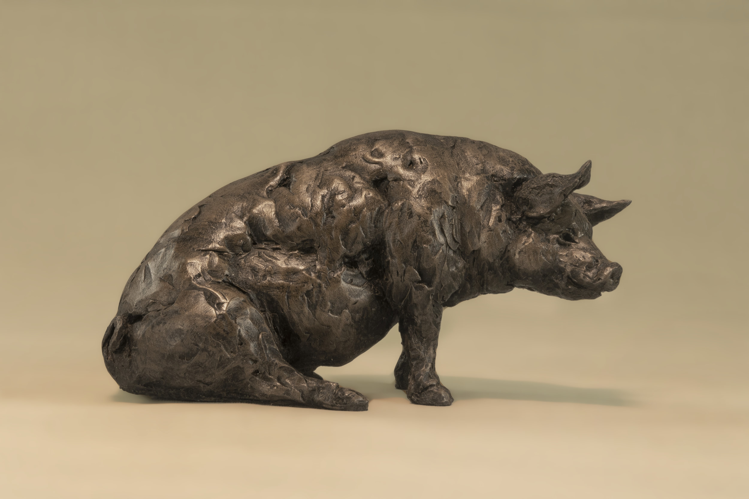 Bronze Pig Sculpture | Bronze Pig Statue | Sitting Pig Ornament