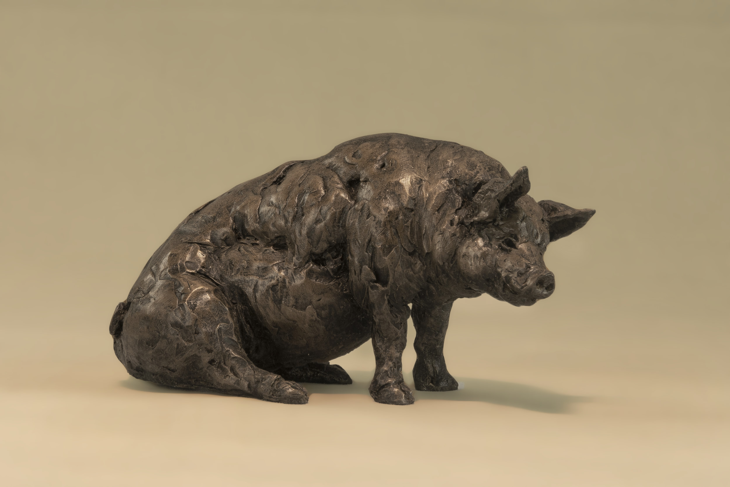 Bronze Pig Sculpture | Bronze Pig Statue | Sitting Pig Ornament