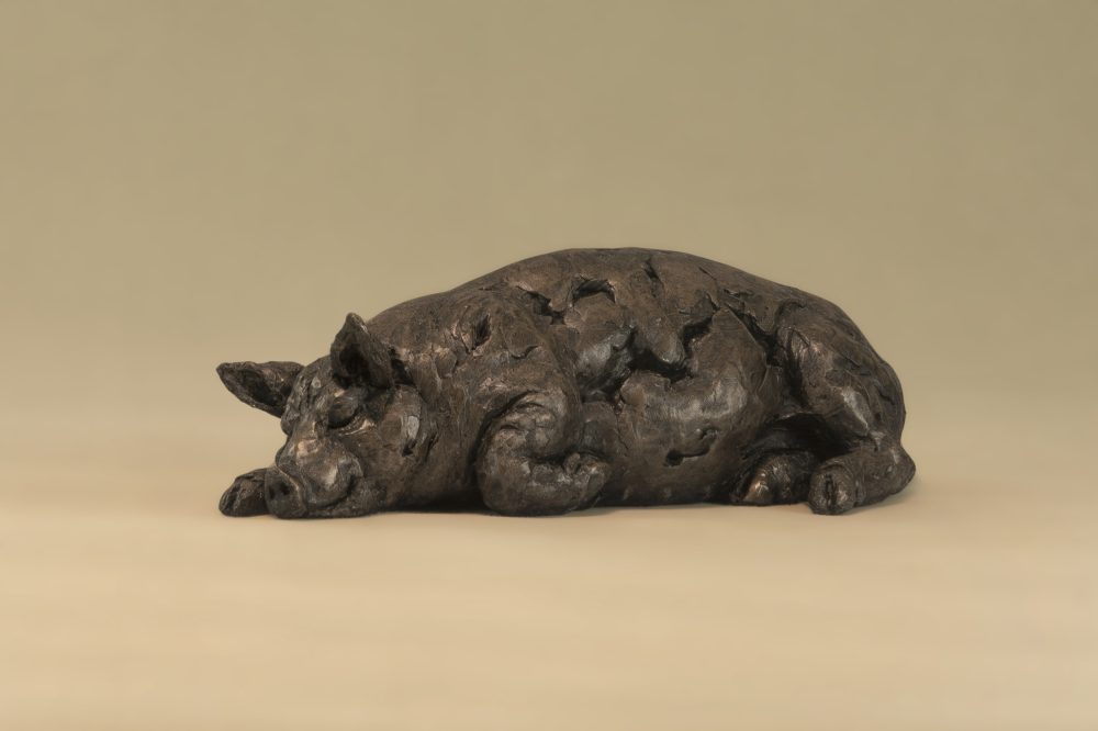 sleeping pig ornament