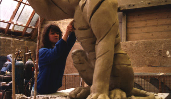 Animal Sculptor - me sculpting a tiger animal sculpture during my apprenticeship