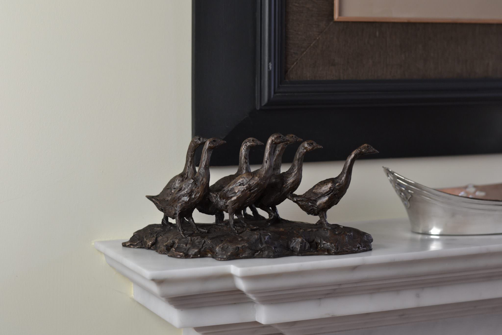 'Stargazers' man and dog on ring sculpture