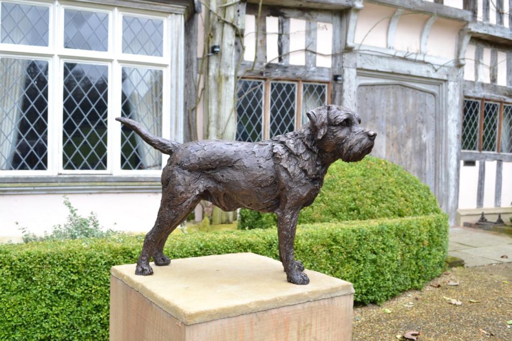 Border Terrier Standing Bronze Sculpture image, dog statue