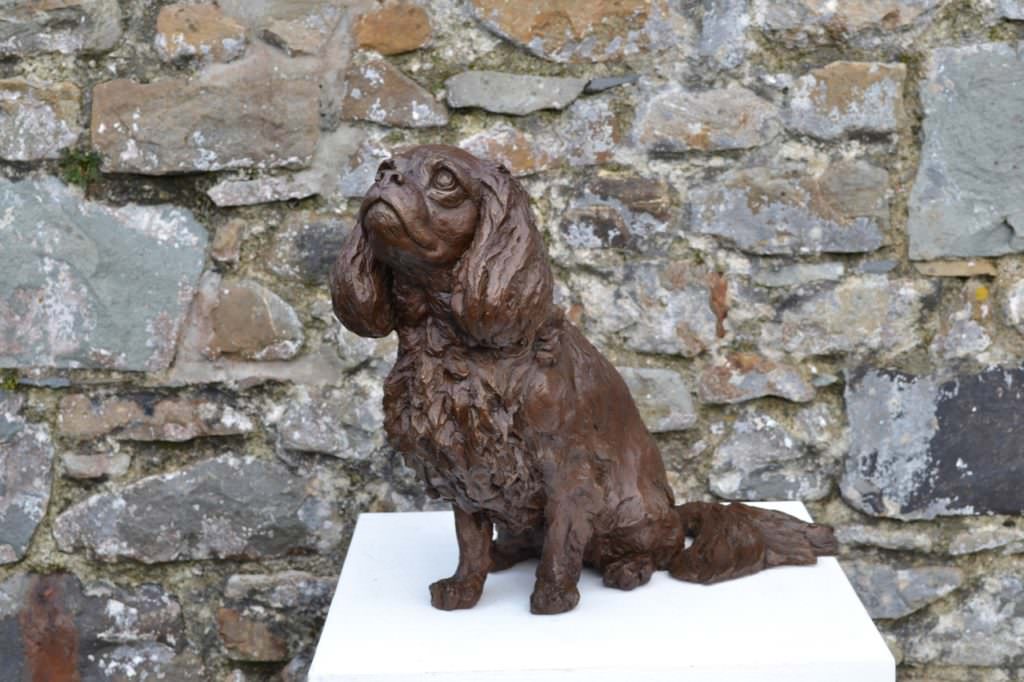 Bronze Sitting King Charles Cavalier Spaniel