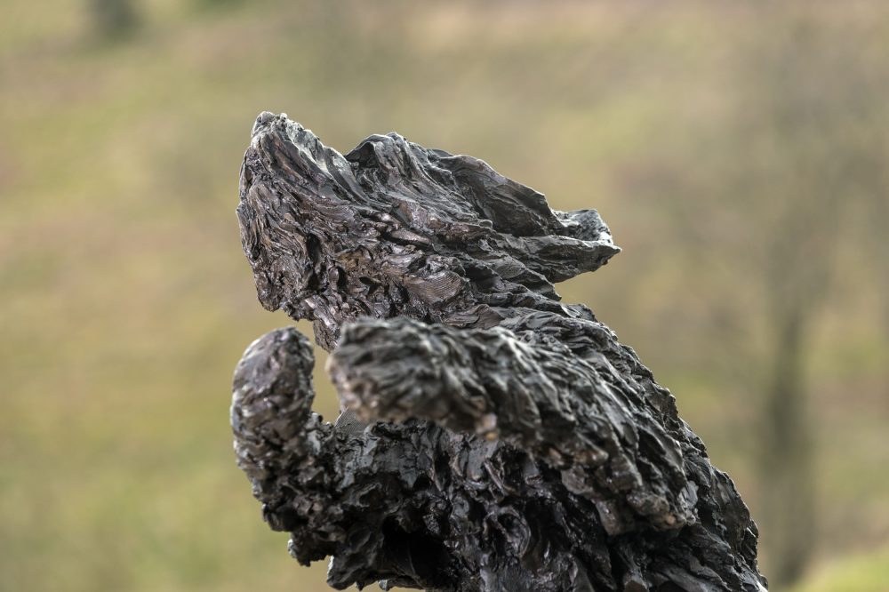 bearded collie sculpture