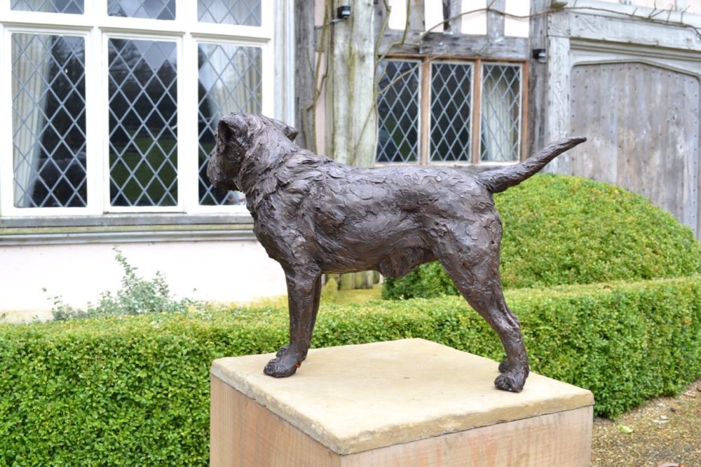AT ArtDog Bronze Holz Statuette Border Terrier 