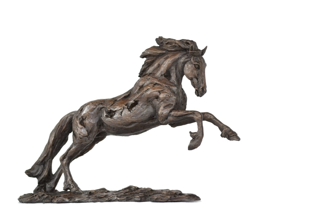 Bronze Galloping Horse sculpture by sculptor Tanya Russell, MRBS