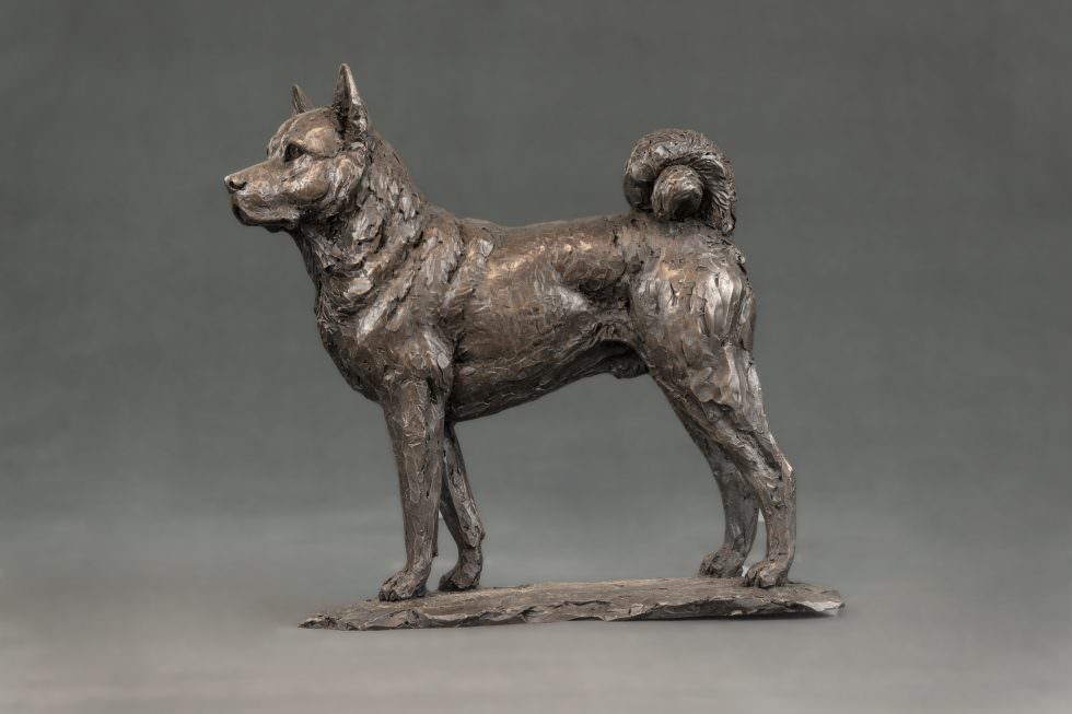 Bronze Standing Akita Sculpture Akita Statue Bronze Dog Ornament