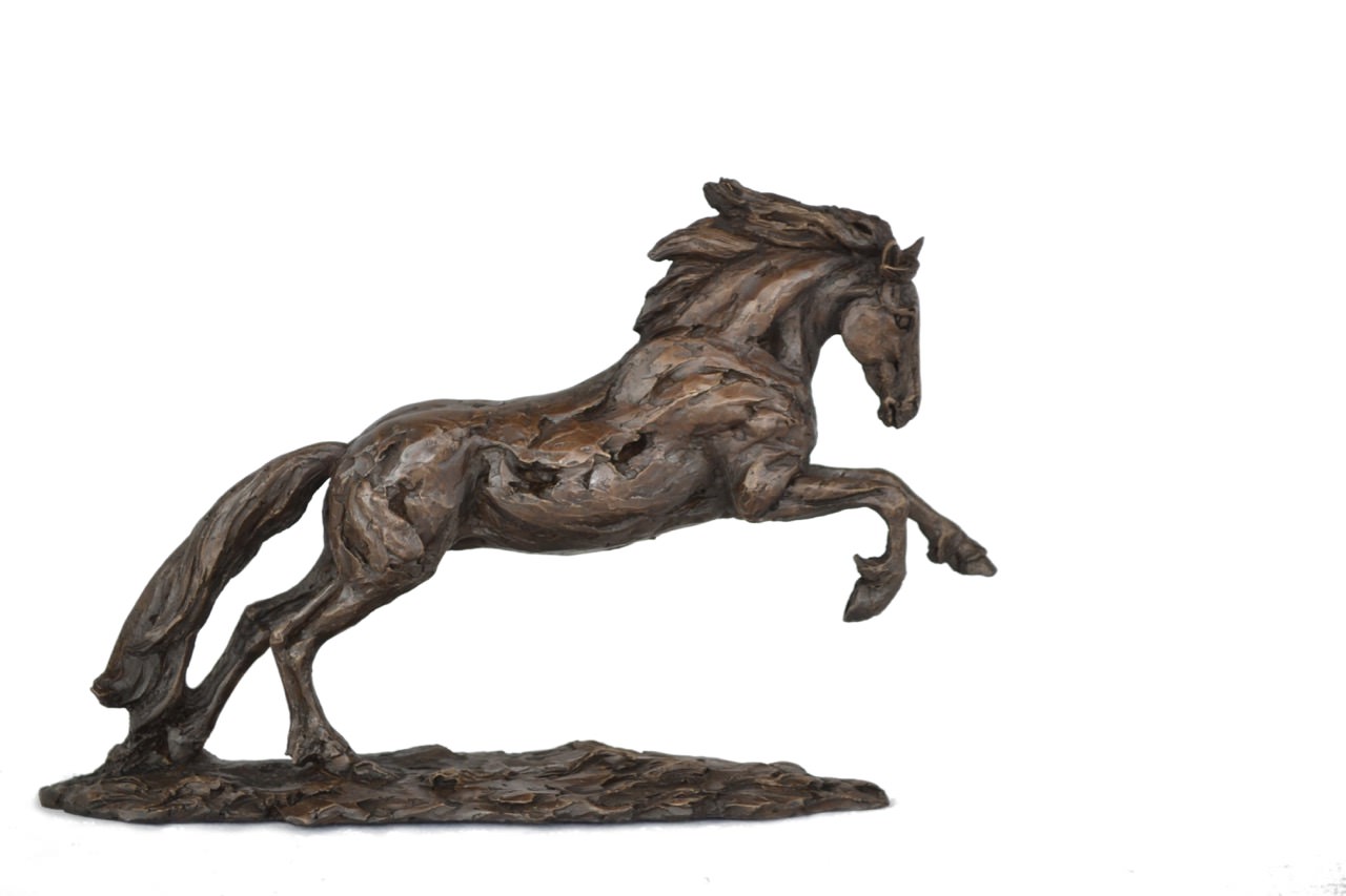 Bronze Galloping Horse sculpture by sculptor Tanya Russell, MRBS