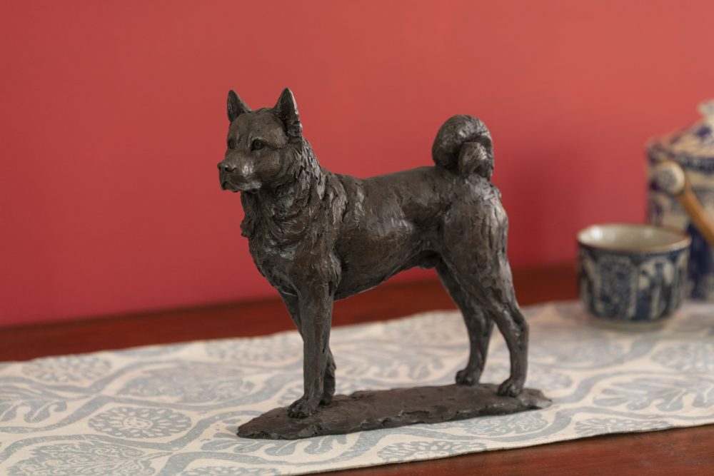 Bronze Standing Akita Sculpture | Akita Statue | Bronze Dog Ornament