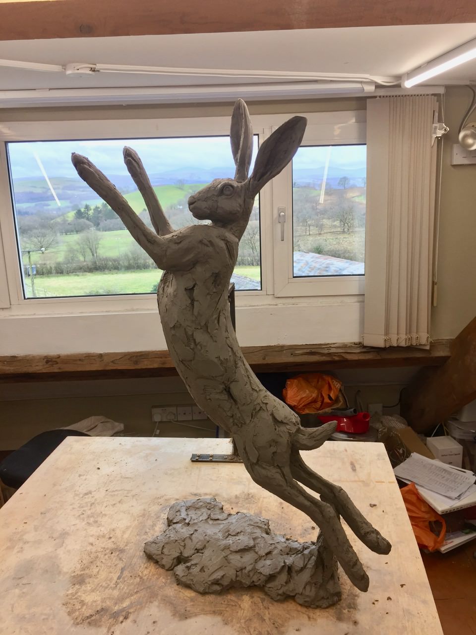 Spring Hare sculpture by Tanya Russell