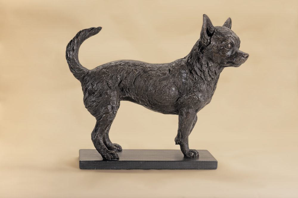 bronze chihuahua sculpture