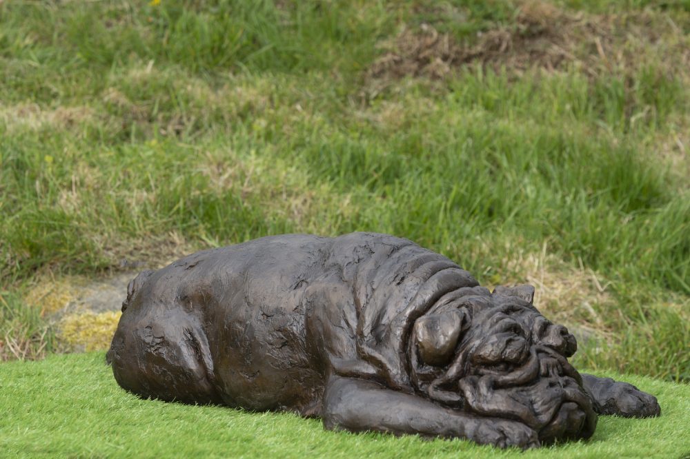 Bronze English Bulldog Garden Statue