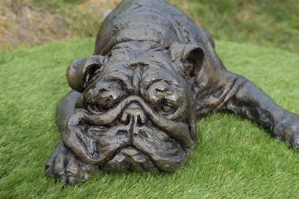Bronze Life Size English Bulldog Statue