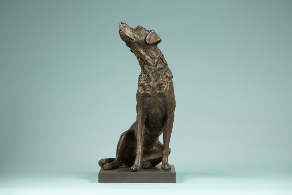 Bronze 'Affection' Sitting Labrador Sculpture | Labrador Statue