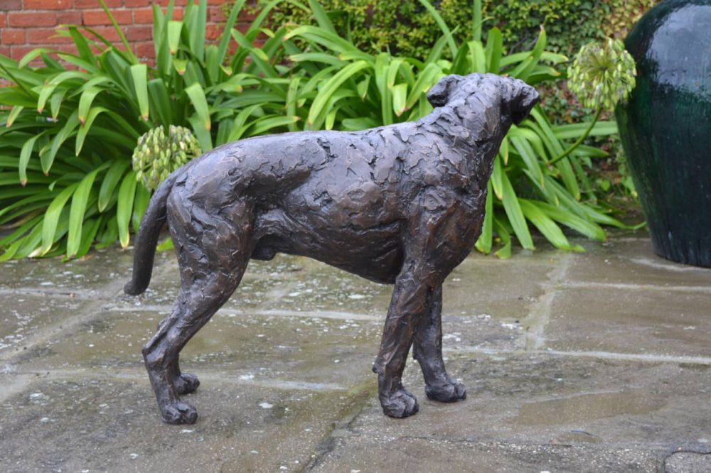 boxer dog garden sculpture