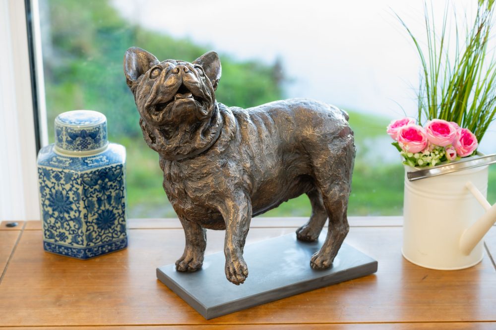 3 'Standing French Bulldog Lifting Paw', Bronze Dog, Dog Sculpture, Dog Statue, Bronze Resin, Tanya Russell Animal Sculpture-3