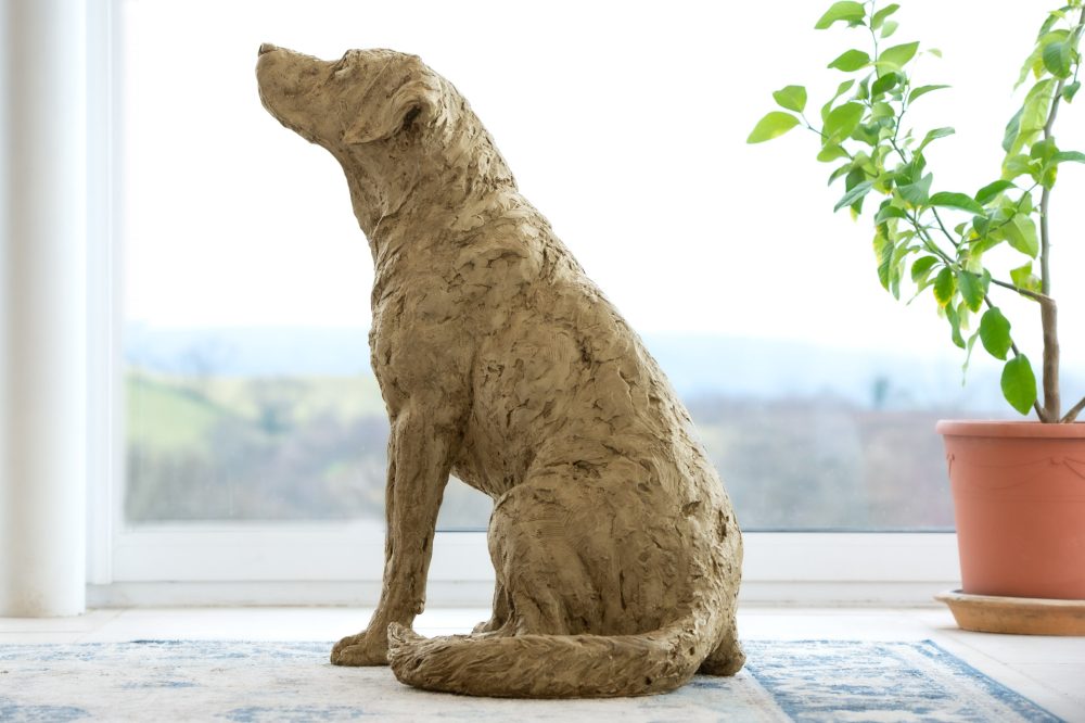 5 'Labrador Looking Up', Dog Sculpture, Dog Statue, Stone Bronze Resin, Tanya Russell Animal Sculptures-2