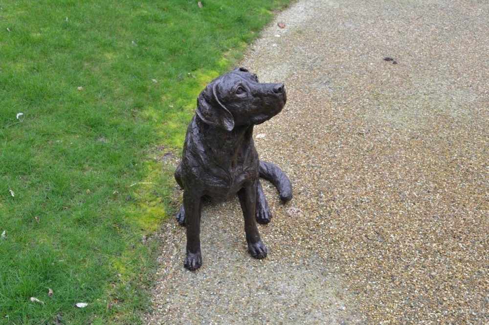 6 Labrador looking up dog sculpture - Tanya Russell Dog Statue