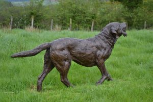bronze labrador outdoor statue