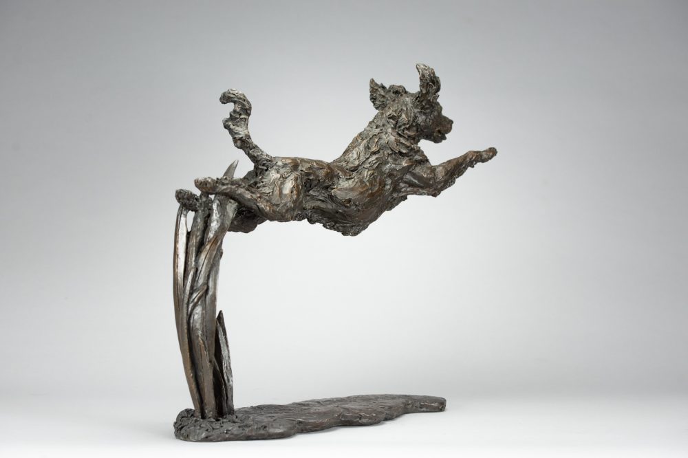 8 'Undocked Leaping Spaniel', Bronze Dog, Dog Sculpture, Dog Statue, Bronze Resin, Tanya Russell Animal Sculpture-5