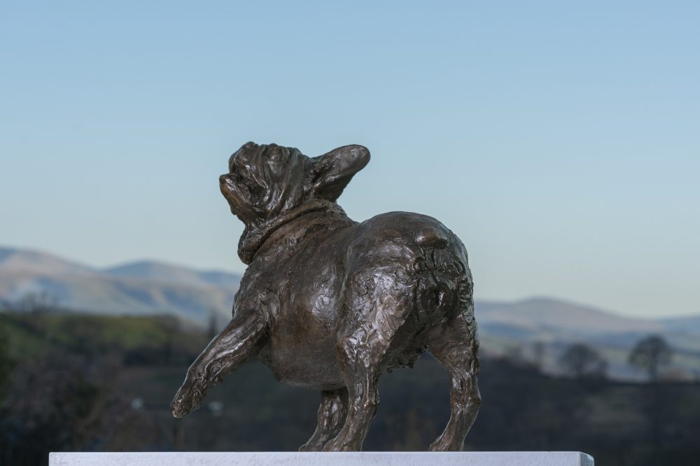 bronze French Bulldog statue