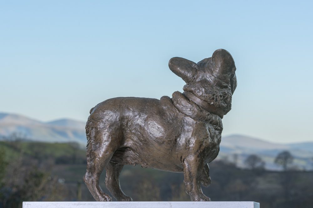 Bronze French Bulldog Garden Statue