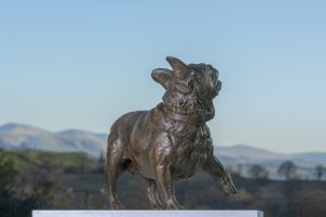 Bronze French Bulldog Garden Statue