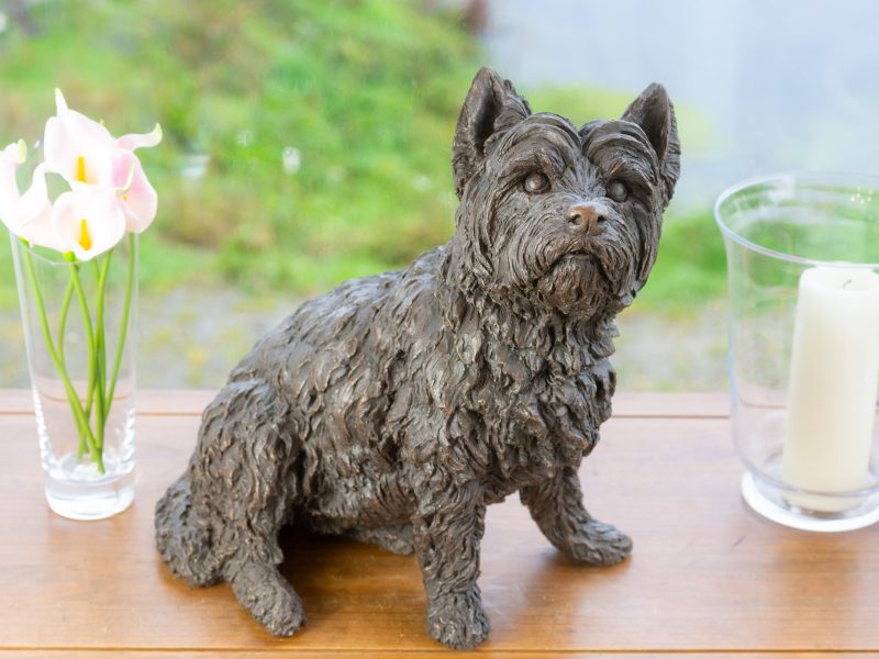 SITTING WEST HIGHLAND TERRIER SCULPTURE