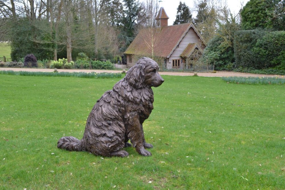 bronze sitting newfoundland statue