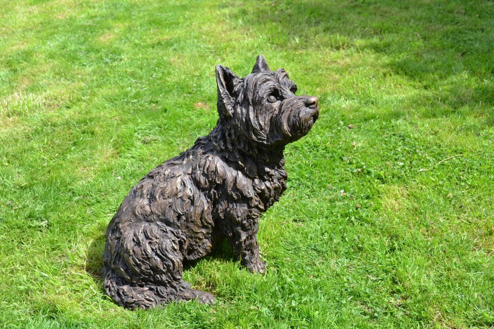 1 Sitting West HIghland Terrier dog sculpture - Tanya Russell Dog Statue