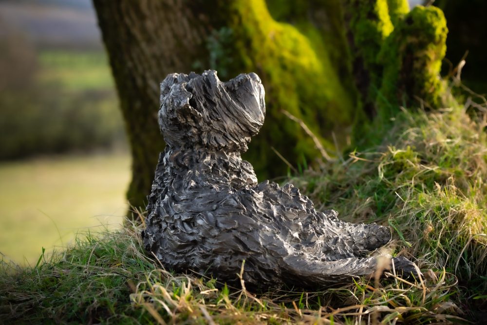 7 'Lying Yorkshire Terrier', Bronze Dog, Dog Sculpture, Dog Statue, Bronze Resin, Tanya Russell Animal Sculptures-5