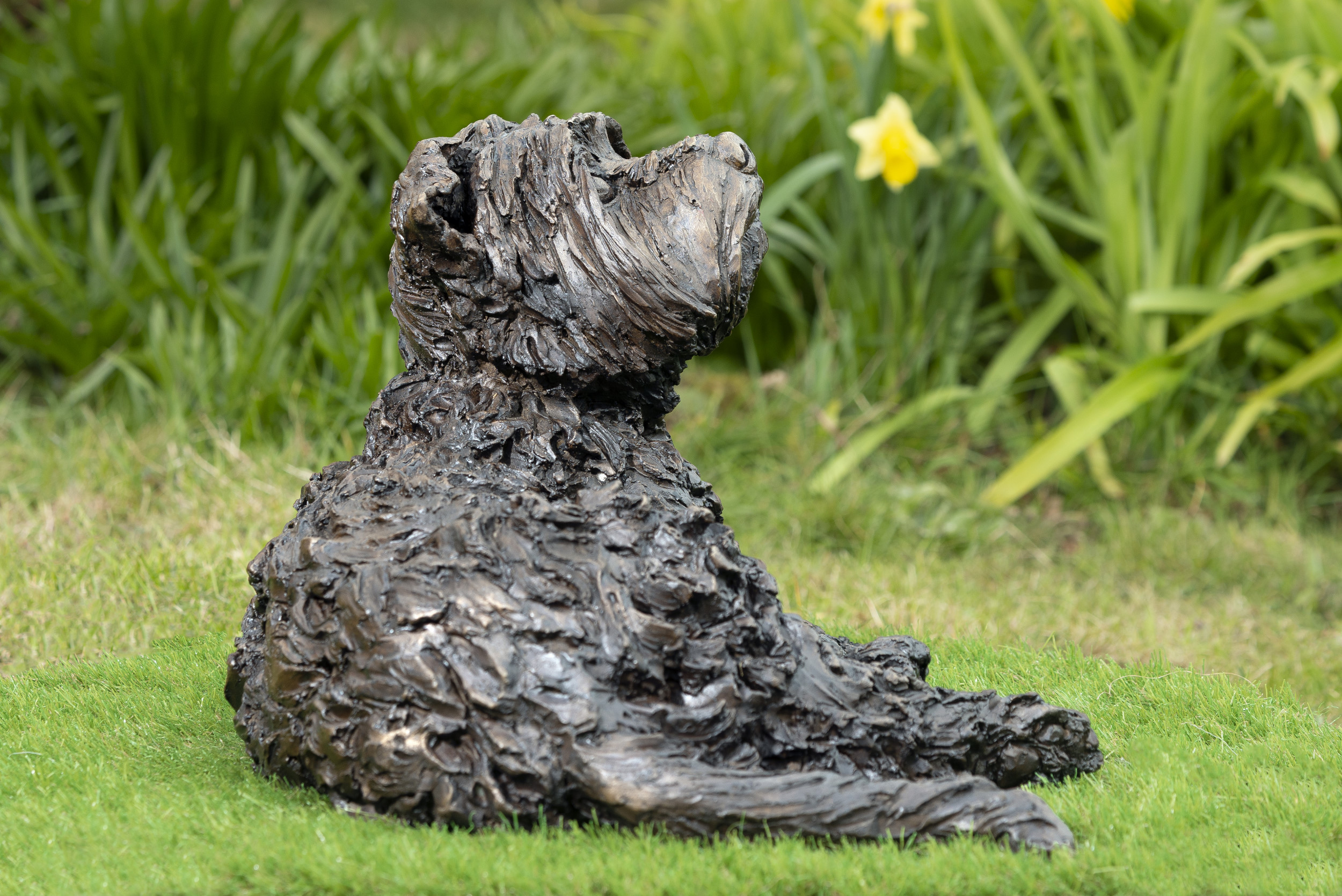 Yorkshire Terrier Sculpture Bronze Dog Statue Outdoor Dog Ornament
