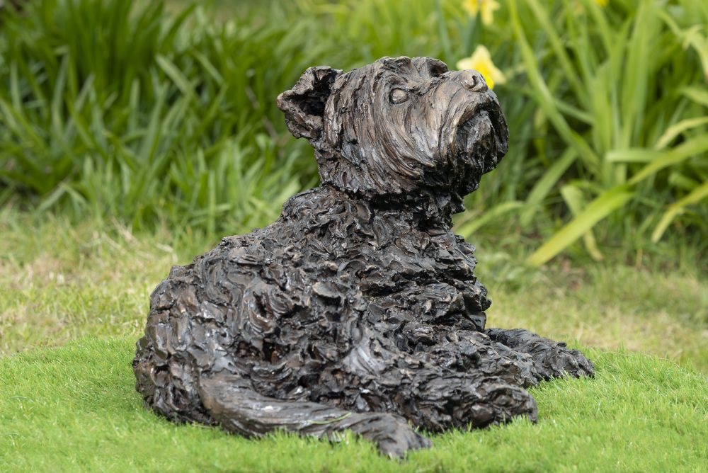 Yorkshire Terrier Sculpture Bronze Dog Statue Outdoor Dog Ornament
