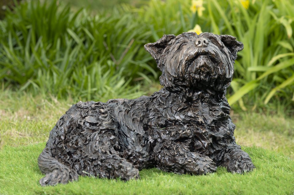 garden yorkshire terrier sculpture