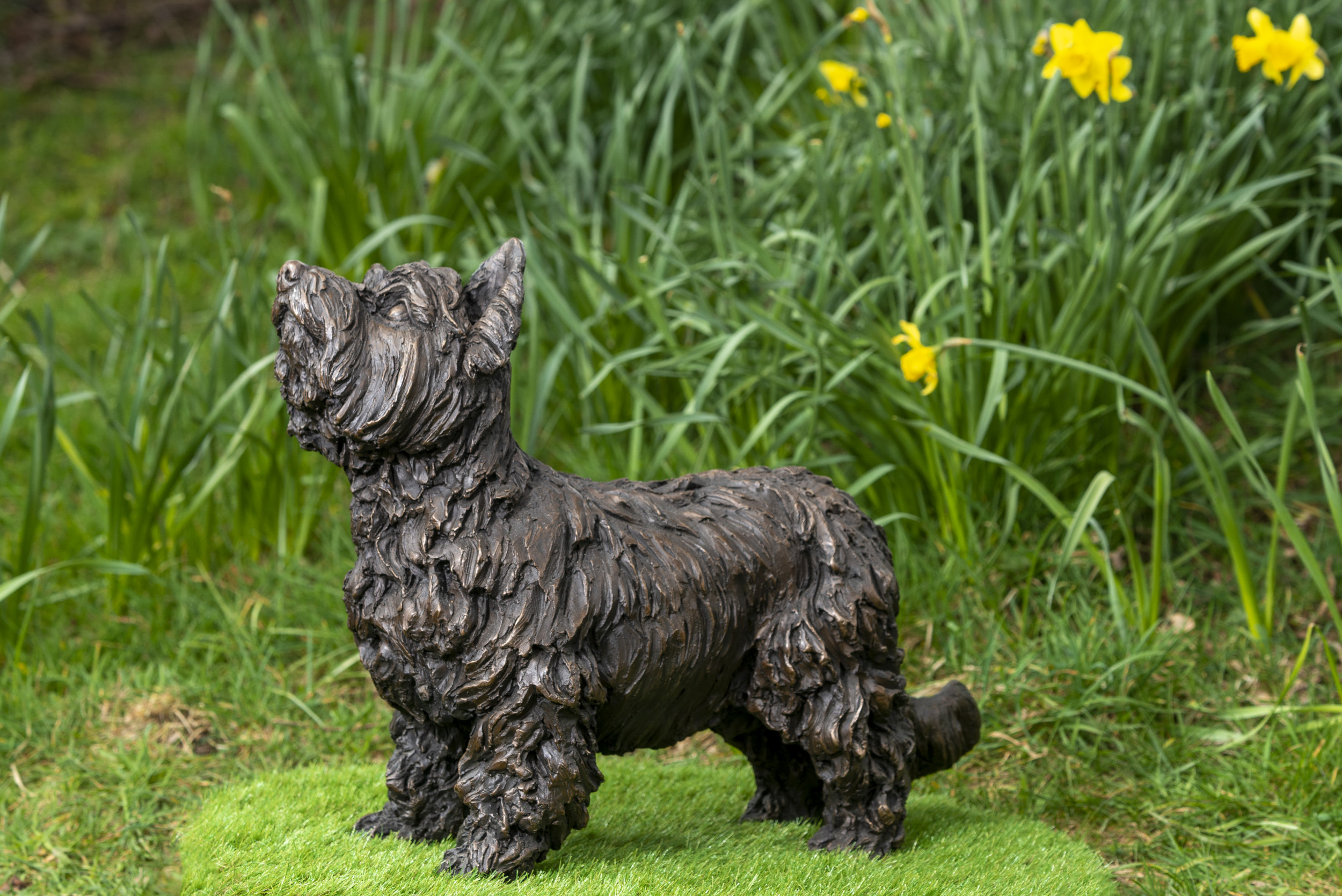 Yorkshire Terrier Sculpture Bronze Yorkie Statue Outdoor Dog Art