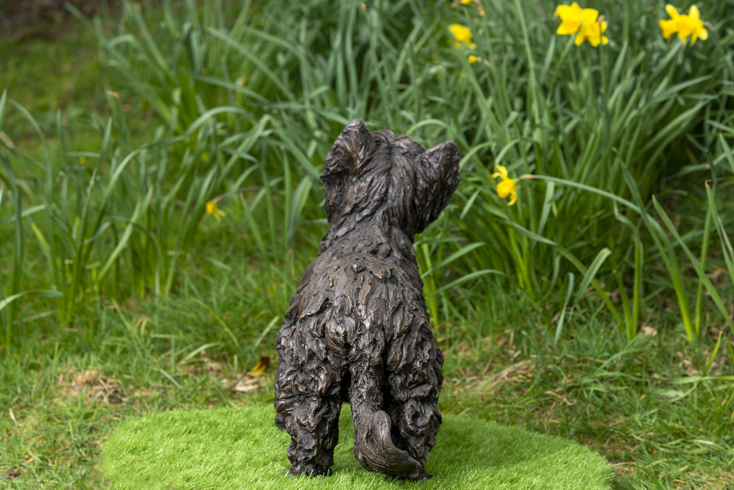 Yorkshire Terrier Sculpture Bronze Yorkie Statue Outdoor Dog Art