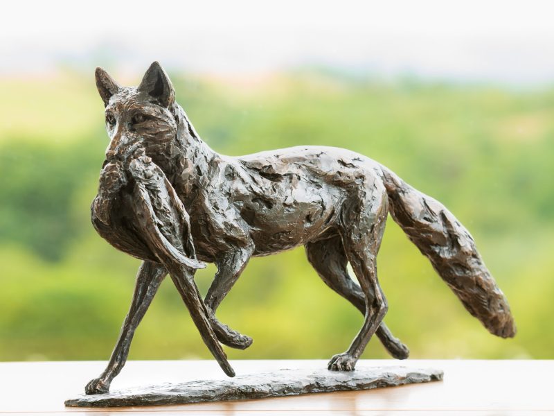 FOX AND PHEASANT SCULPTURE
