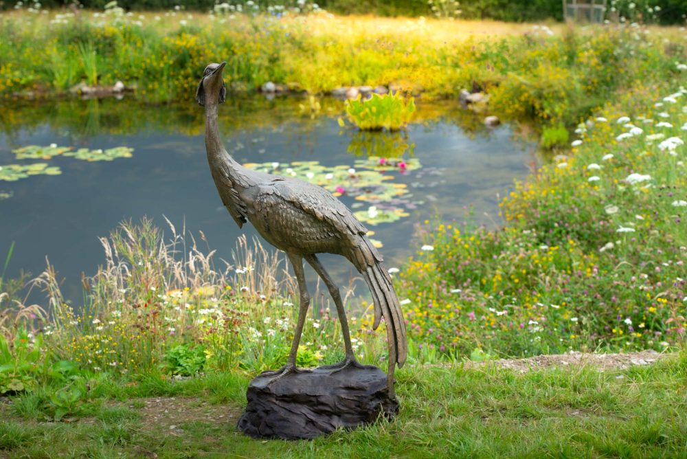 1 'Walking Crane', Crane Sculpture, Bronze Crane, Foundry Bronze Metal, Tanya Russell Animal Sculptures-12