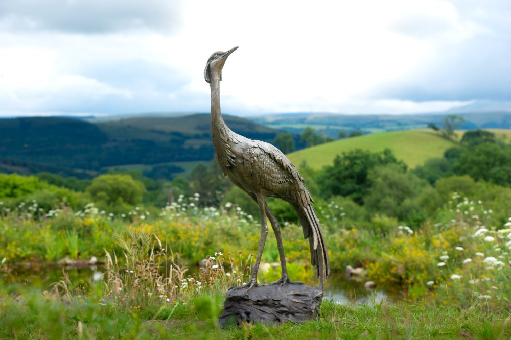 2 'Walking Crane', Crane Sculpture, Bronze Crane, Foundry Bronze Metal, Tanya Russell Animal Sculptures-2