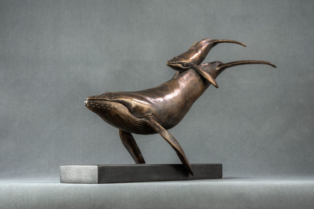 2 'Whale and Calf', Bronze Whale, Whale Sculpture, Whale Statue, Bronze Resin Tanya Russell Animal Sculptures (3 of 11)