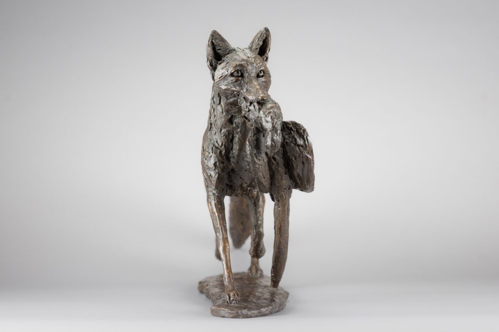 3 'Fox and Pheasant', Bronze Fox, Fox Sculpture, Fox Statue, Bronze Resin, Tanya Russell Animal Sculpture-8