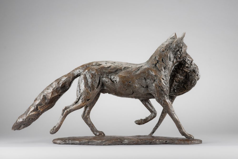 5 'Fox and Pheasant', Bronze Fox, Fox Sculpture, Fox Statue, Bronze Resin, Tanya Russell Animal Sculpture-7