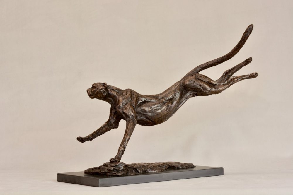 Bronze Running Cheetah Sculpture | Bronze Cheetah Statue | Ornament