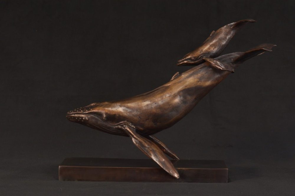 Whale and Calf Mantlepiece sculpture