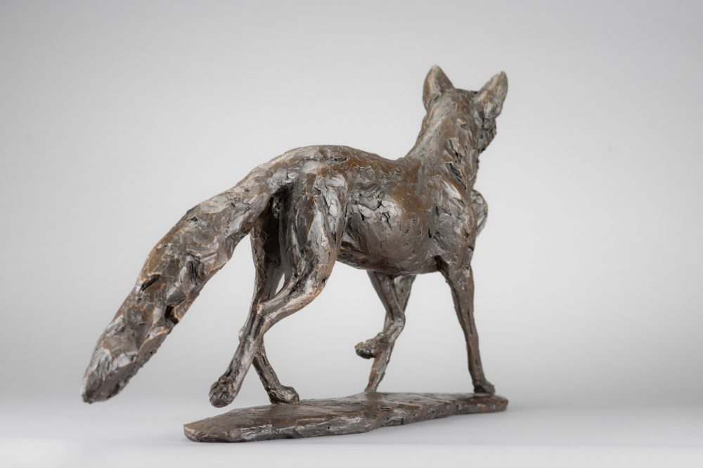 6 'Fox and Pheasant', Bronze Fox, Fox Sculpture, Fox Statue, Bronze Resin, Tanya Russell Animal Sculpture-4