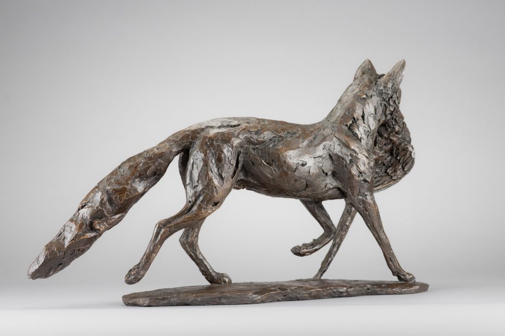 'Fox and Pheasant', Bronze Fox, Fox Sculpture, Fox Statue, Bronze Resin, Tanya Russell Animal Sculpture-5